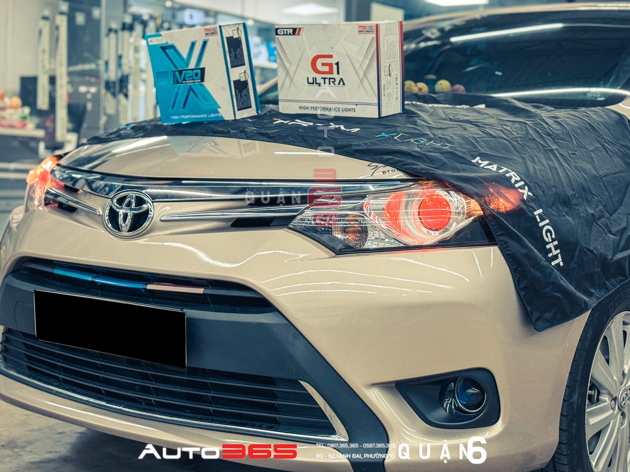 Lắp Bi Gầm GTR G1 Ultra tăng sáng cho Toyota Vios